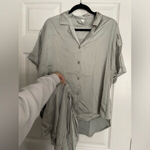 Olive green M/L pajama polyester silk set